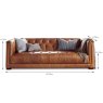 Tetrad Vagabond Buttoned 3.5 Seater Sofa Leather C Dimensions