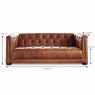 Tetrad Vagabond Buttoned 3 Seater Sofa Leather C Dimensions