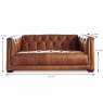 Tetrad Vagabond Buttoned 2 Seater Sofa Leather C Dimensions