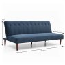 Lima 3 Seater Sofa Bed Fabric Blue Ink Dimensions