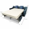Burnaby 2 Seater Sofa Bed Fabric Blue Dimensions