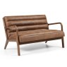 Inca 2 Seater Sofa Faux Leather Brown