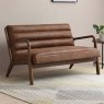Inca 2 Seater Sofa Faux Leather Brown Lifestyle
