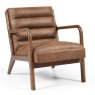 Inca Armchair Faux Leather Brown