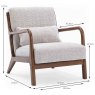 Inca Armchair Fabric Oatmeal Dimensions