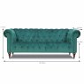 Ambora 3 Seater Sofa Fabric 20 Dimensions