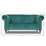 Ambora 2 Seater Sofa Fabric 20 Dimensions