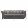 Matera 3 Seater Sofa Leather Category 15(S) Dimensions