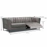 Matera 3 Seater Sofa With Electric Footrest Leather Category 15(S) Dimensions