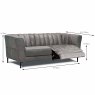 Matera 2 Seater Sofa With Electric Footrest Leather Category 15(S) Dimensions