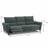 Panarea Electric Reclining 3.5 Seater Sofa With USB Port Fabric 20 Dimensions