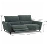 Panarea Electric Reclining 3 Seater Sofa With USB Port Fabric 20 Dimensions