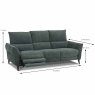 Panarea Electric Reclining 3 Seater Sofa With USB Port Fabric 20 Dimensions