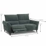 Panarea Electric Reclining 2.5 Seater Sofa With USB Port Fabric 20 Dimensions