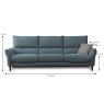 Panarea 3.5 Seater Sofa Fabric 20 Dimensions