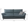 Panarea 3 Seater Sofa Fabric 20 Dimensions