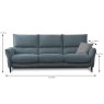 Panarea 3 Seater Sofa Fabric 20 Dimensions