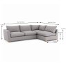 Caspian 4+ Seater Corner Sofa LHF Fabric B Dimensions