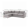 Caspian 4+ Seater Corner Sofa RHF Fabric B Dimensions