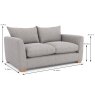 Caspian 2 Seater Sofa Fabric B Dimensions