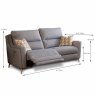 Parker Knoll Portland Electric Reclining 2 Seater Sofa With USB Port Fabric A Dimensions