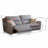 Portland Electric Reclining 3 Seater Sofa With USB Port Fabric A Dimensions