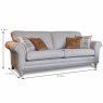 Granville 4 Seater Standard Back Sofa Fabric B Dimensions