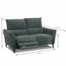 Panarea Electric Reclining 2 Seater Sofa With USB Port Fabric 20 Dimensions