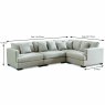 Gabriella 4+ Seater Corner Sofa Fabric Beige LHF Dimensions