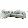 Gabriella 4+ Seater Corner Sofa Fabric Beige RHF Dimensions