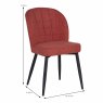 Clio Dining Chair Fabric Red Dimensions