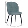Clio Dining Chair Fabric Green Dimensions
