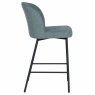 Clio Low Bar Stool Fabric Green Side