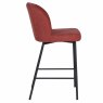 Clio Low Bar Stool Fabric Red Side