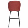 Clio Low Bar Stool Fabric Red Back