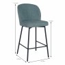 Clio Low Bar Stool Fabric Green Dimensions