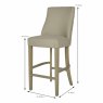 Millie Low Bar Stool Faux Leather Beige Dimensions