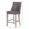 Millie Low Bar Stool Faux Leather Brown Dimensions