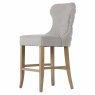 Guia Button Back Low Bar Stool Fabric Grey