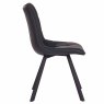 Lou Vintage Dining Chair Faux Leather Black Side