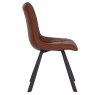 Lou Vintage Dining Chair Faux Leather Cognac Side