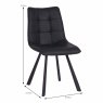 Lou Vintage Dining Chair Faux Leather Black Dimensions