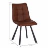 Lou Vintage Dining Chair Faux Leather Cognac Dimensions