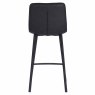 Lou Vintage Low Bar Stool Faux Leather Black Back