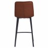 Lou Vintage Bar Stool Faux Leather Cognac Back