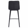 Lou Vintage Low Bar Stool Faux Leather Black Back