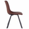 Bari Vintage Dining Chair Faux Leather Cognac Side
