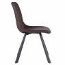 Bari Vintage Dining Chair Faux Leather Taupe Side