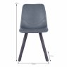 Bari Vintage Dining Chair Faux Leather Blue Dimensions