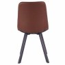 Bari Vintage Dining Chair Faux Leather Cognac Back